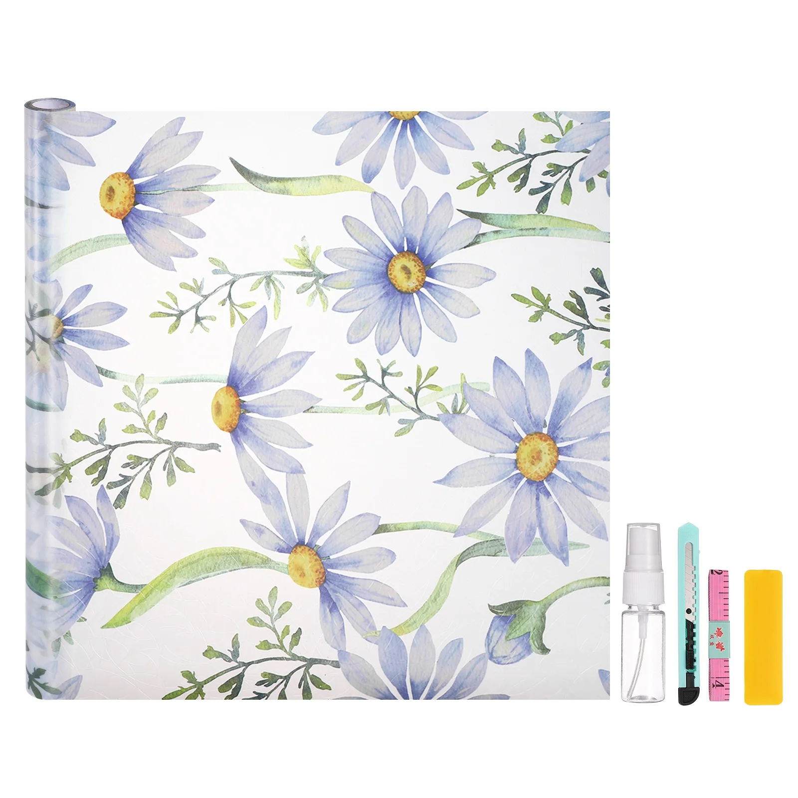 Film de confidentialité pour fenêtre, film décoratif amovible à motif marguerite, adhésif statique, autocollant décoratif pour fenêtre, sans