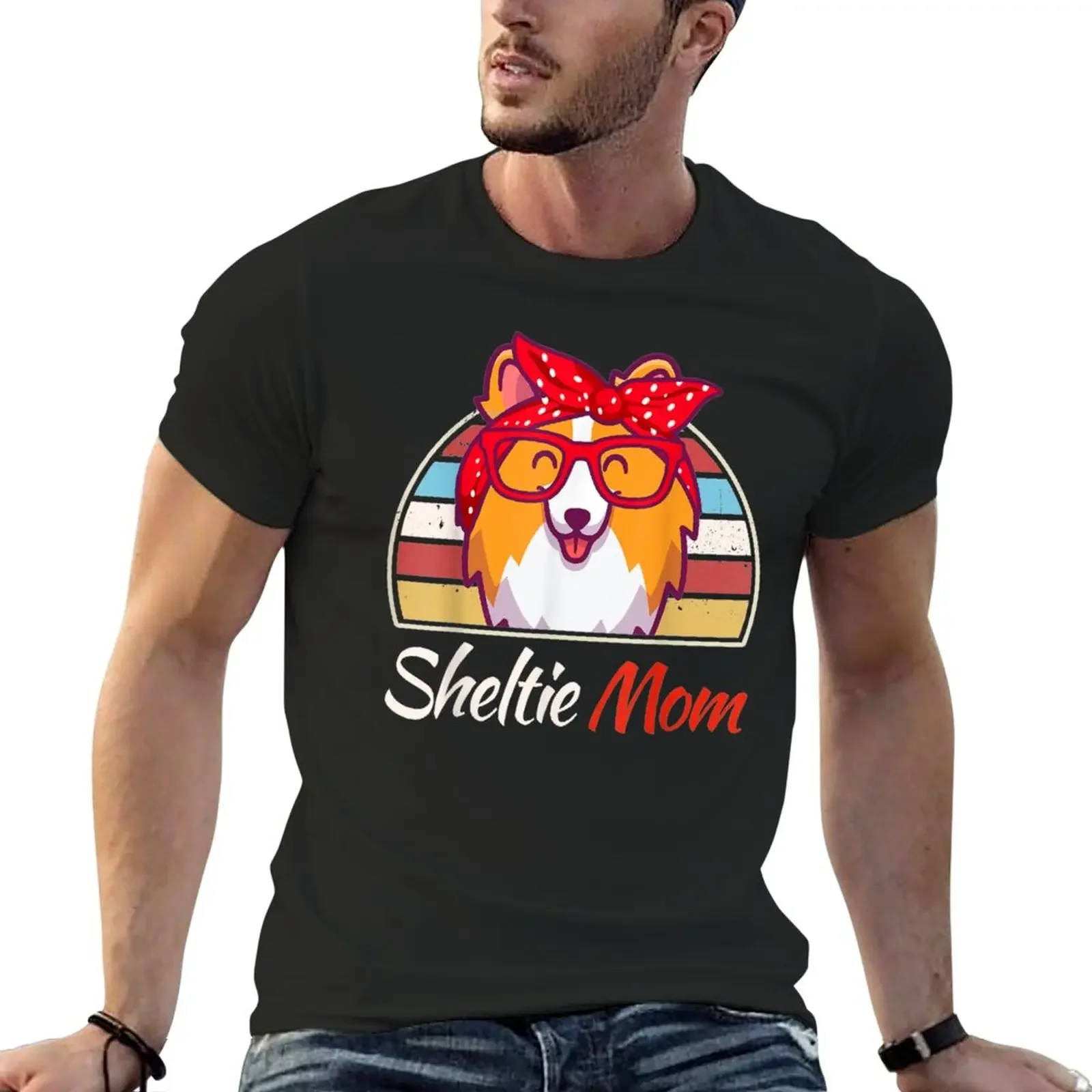 

Sheltie Mom Sheetland Sheepdog Gifts Shelty Dog T-Shirt plus sizes sports fans funny t shirts for men