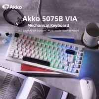 Akko 5075B VIA Mechanical Keyboard 75% ISO UK/DE/Nordic Layout RGB 2.4G&Blutooth Wireless/Wired Cherry Profile Gasket Structure