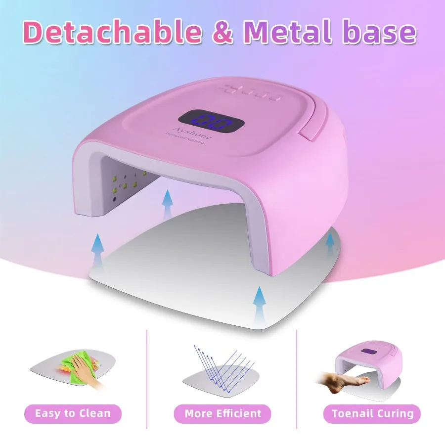 Oplaadbare LED Gel Nagellamp60W Draadloze UV Led Nagellamp Nageldroger voor Gelnagels met Hefhandvat Aanraaksensor LCD-scherm