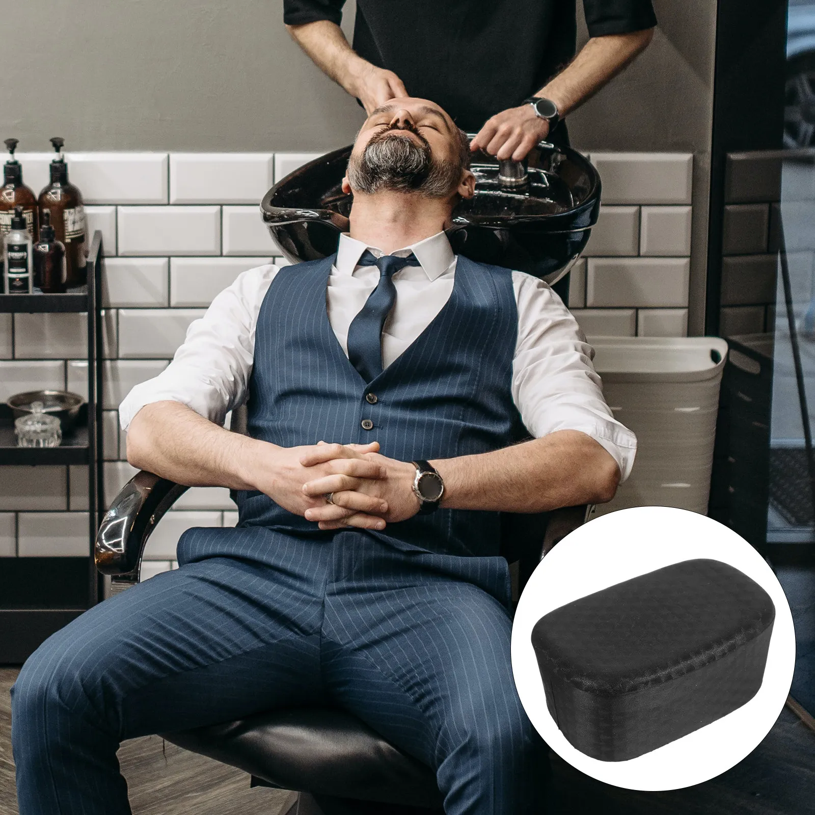 

Shampoo Bed Neck Support Pillow Hair Washing Cushion for Salon Barber Shop Home Use Lightweight Plastic Ergonomic Reusable
