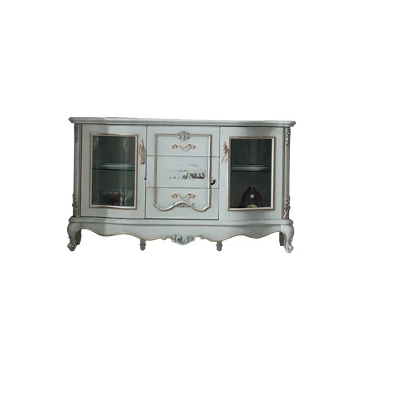 

C French Furniture European Style 1.48M Gold Carved Sideboard Cabinet Solid Wood Locker Floor Cabinet