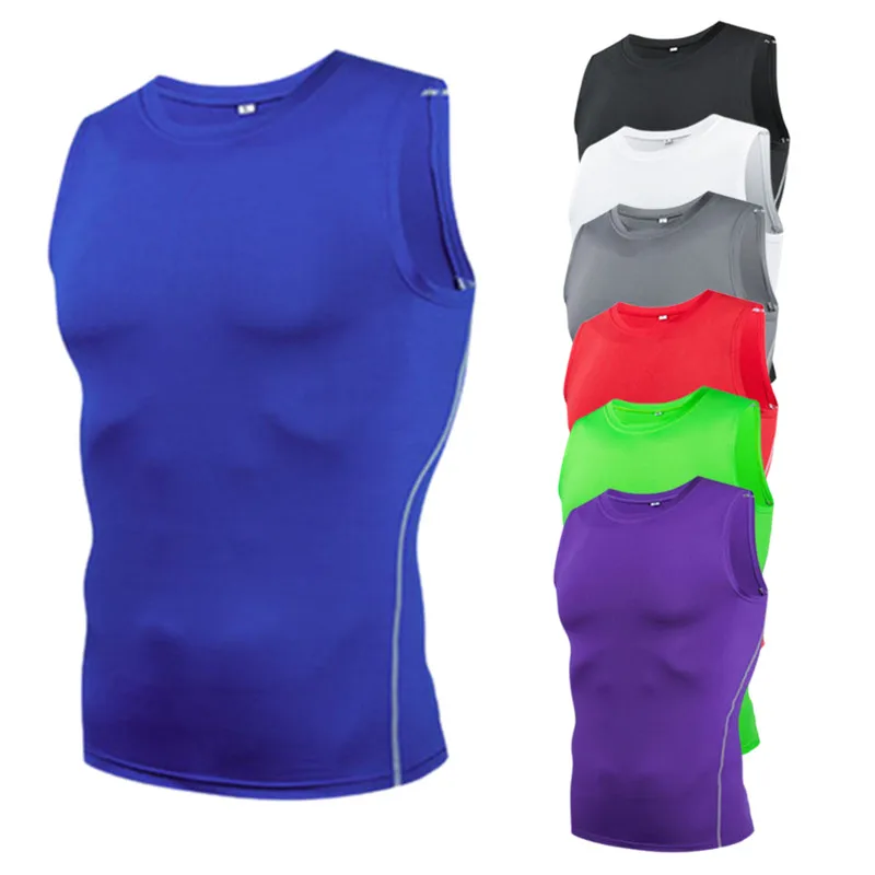 

Men Compression Sport Skinny Vest Tight Tank Base Layer Sleeveless T-Shirt Top Singlet Sweatshirt Athletics Sportwear Activewear