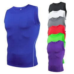 Men Compression Sport Skinny Vest Tight Tank Base Layer Sleeveless T-Shirt Top Singlet Sweatshirt Athletics Sportwear Activewear