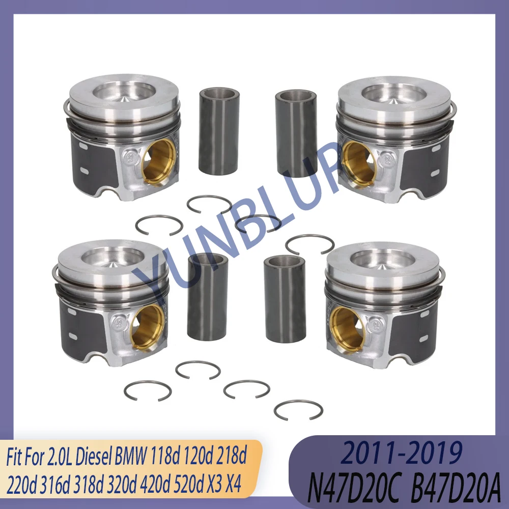 

STD 4pcs Engine Part Piston & Ring Kit Fit 2.0 L Diesel B47 N47 11-19 For BMW 118d 120d 218d 220d 316d 318d 320d 420d 520d X3 X4