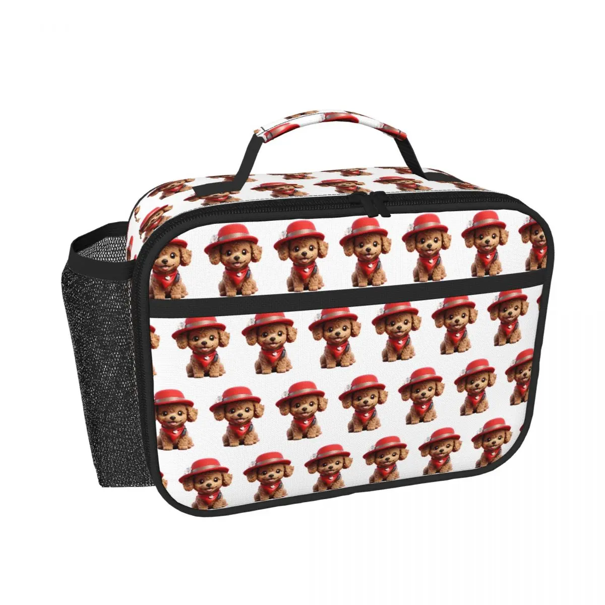 

Cute Smiling Cartoon Toy Poodle Dog V2 Insulated Lunch Bag for Women Kids Portable Food Boxes Thermal Lunch Box Tote