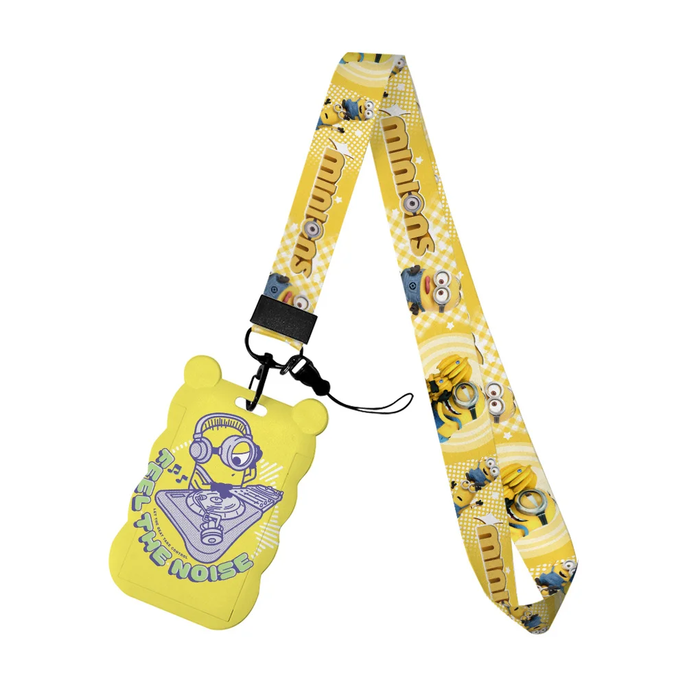 M W Cartoon Card Holder Neck Strap Student Bus Plastic Lanyard Accessory Public Transport ID Card Holder Plastic Card Holder