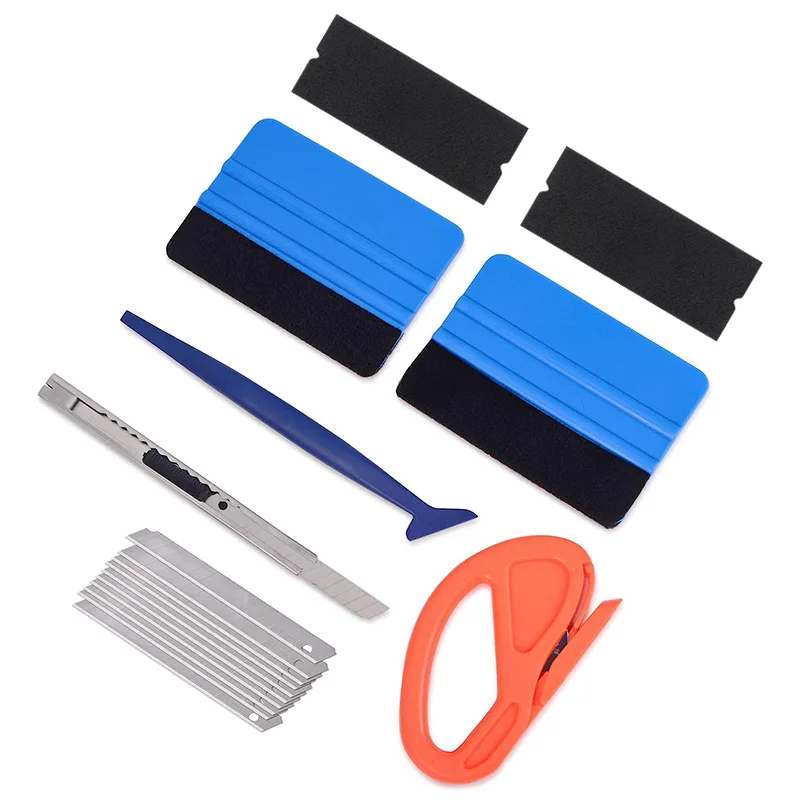 

Vehicle Vinyl Wrap Tool Kit Window Tinting Tool Felt Squeegee Utility Knife Zippy Vinyl Cutter Corner Squeegee for Car Wrapping