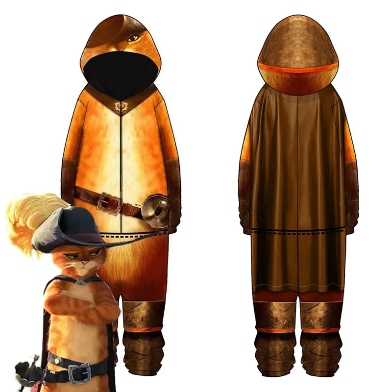 Der Letzte Wunsch Puss in Stiefel Puss Cosplay Kostüm Overall Nachtwäsche Pyjamas Outfits Halloween Karneval Party Anzug