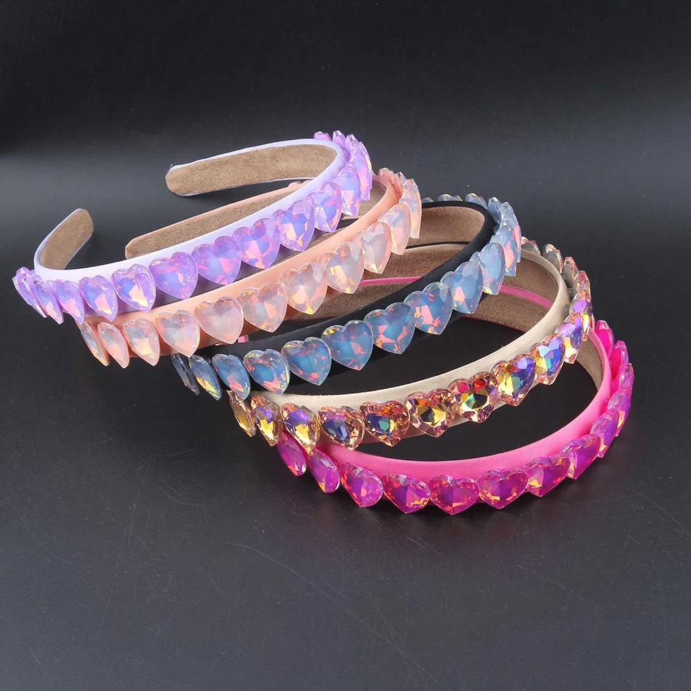 Sequined Hair Band Baroque Colored Narrow Vintage Heart Crystal Rhinestone Hair Accessory Wedding Hairband Headband Hair 730