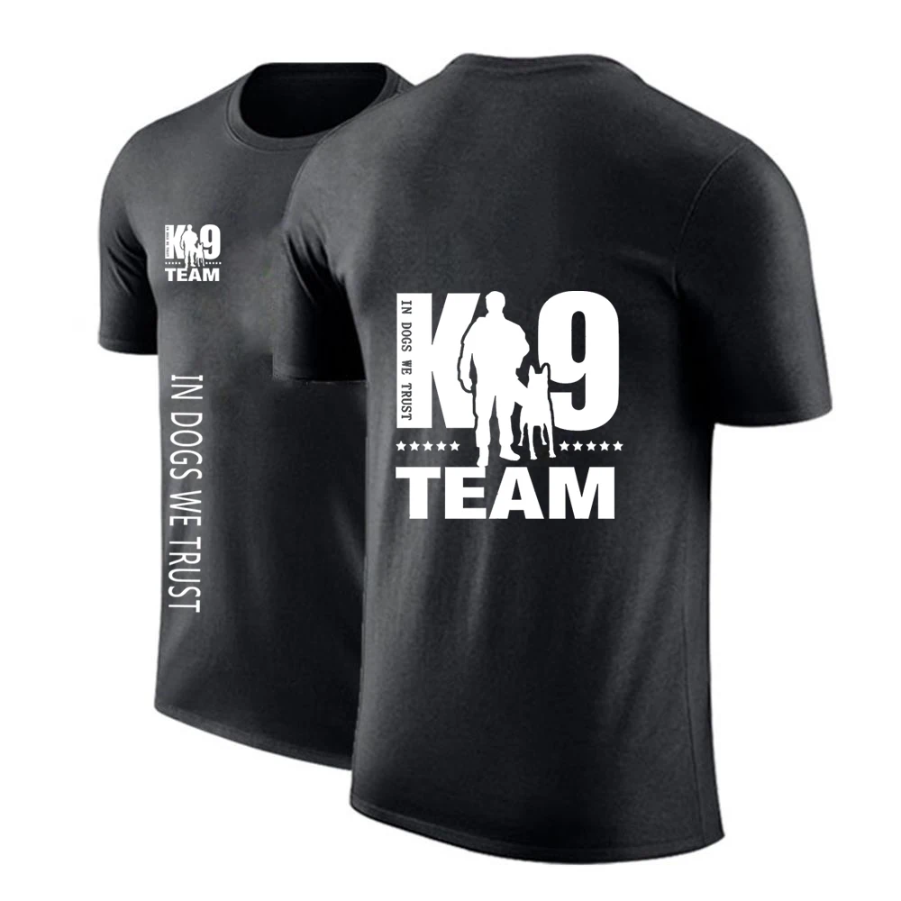 TRAINER K9 Team K9 Unit Malinois Men's Summer Cotton Short Sleeve Round Neck T-shirt Running Sports Leisure Quality Top