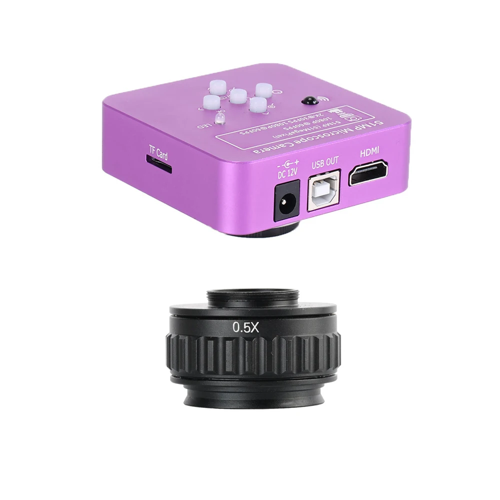 Real Photo 2K 51MP 1920x1080 60FPS  Digital Camera 51 MP with 0.5x 0.35x Adaptor  for Trinocular Stereo Microscope  Accessories