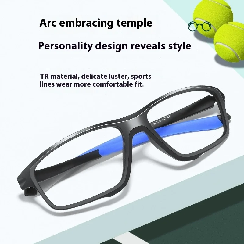 KIZN الرياضة قصر النظر نظارات الإطار TR90 مربع الموضة خفيفة للغاية في الهواء الطلق وصفة طبية بصرية الرجال نظارات نسائية-0-50 إلى -6.0