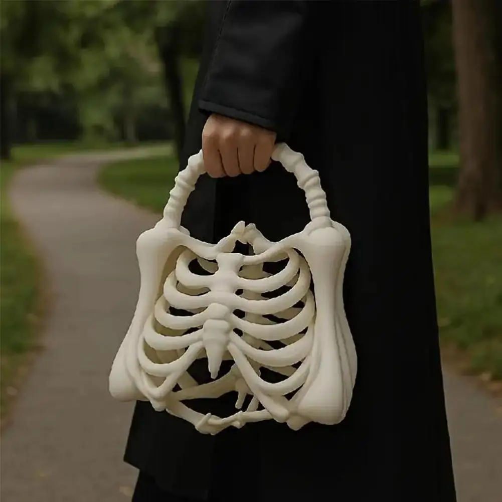 

Creative High Quality Exquisite Women Fashion Brand Handbag Skull Bone Packaging Decoration Tote Bag Printed Skeleton Bone Bag