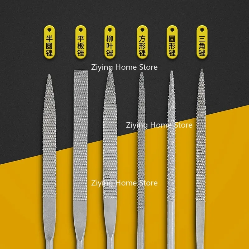 Suitable for Black Orchid Woodworking Mixed Small File Set, Triangular Half, Round Flat Head, Flat File, Square File Steel File