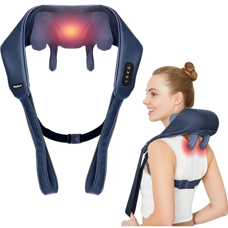 

Cordless Rechargeable Neck Massager with Heat for Pain Relief: Deep Tissue 6D Shiatsu Kneading Massage Therapy for Neck and Sho