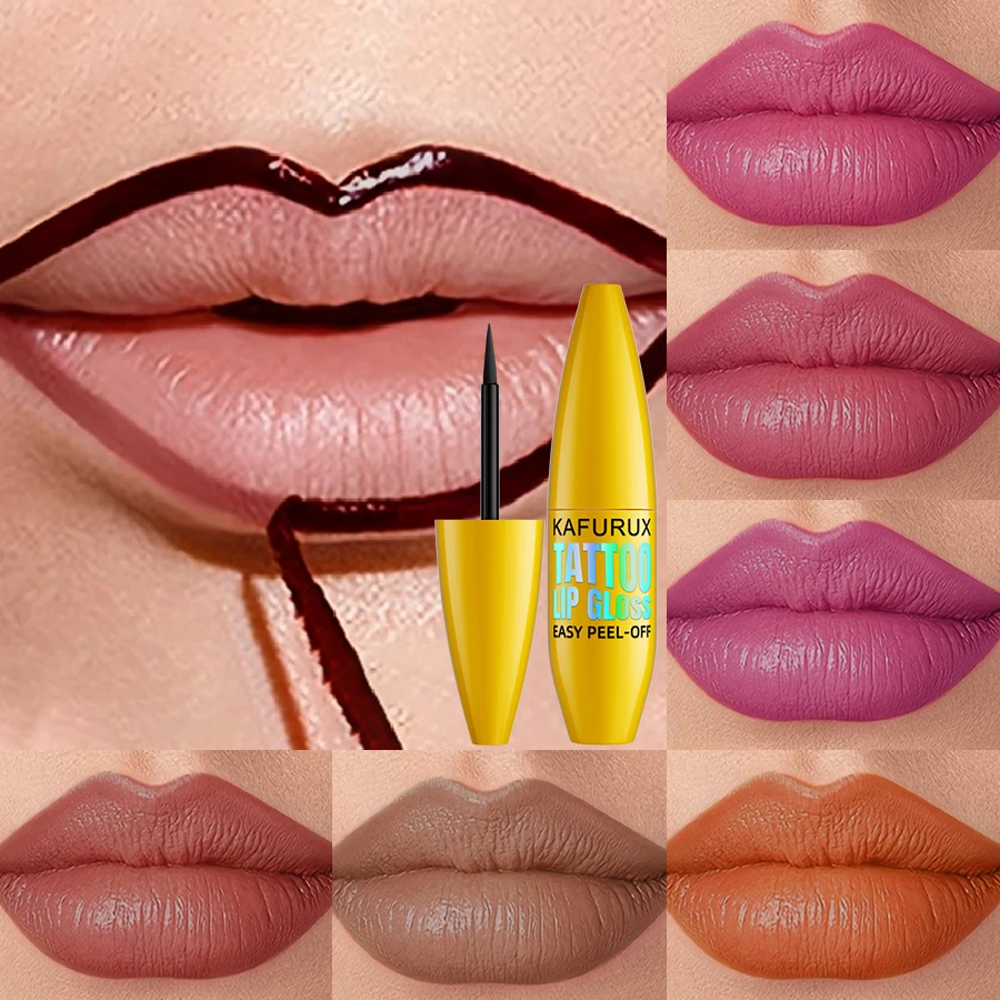 7 colori Impermeabile Peel off Lip Stain Reveal Lunga Durata Rosa Rosso Rosa Opaco Lip Liner Gloss Alto Pigmento Lip Tint Trucco Regalo