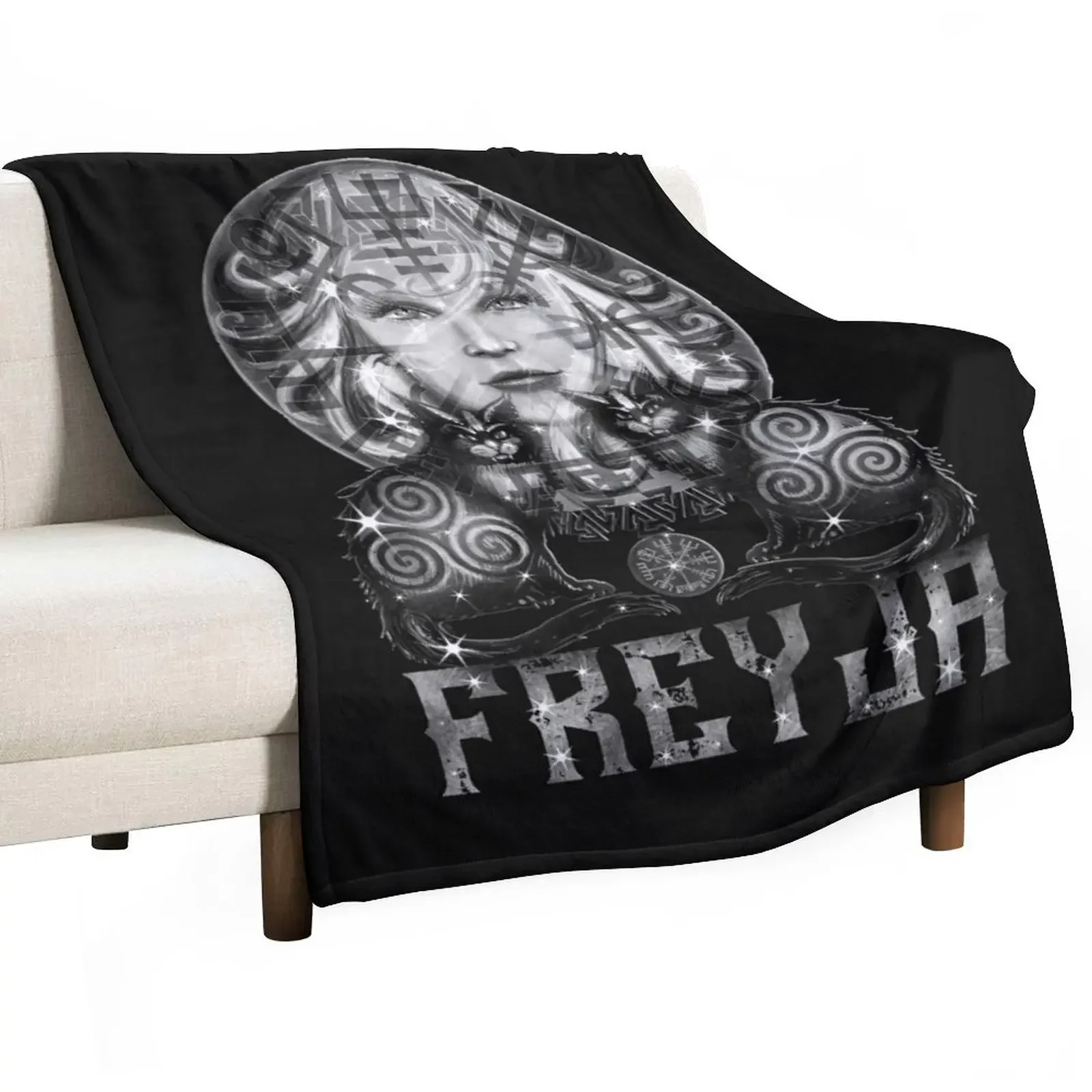 

Norse Goddess Freyja - Dark Throw Blanket Thin Furrys Kid'S Blankets