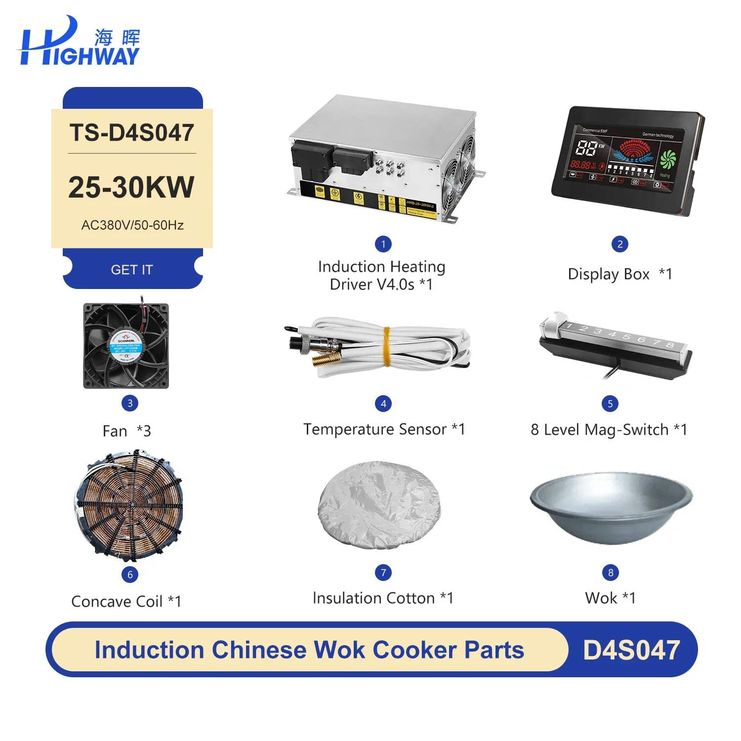 Factory Sales 25KW  30kw Induction Cooker Induction Cooker PCB Spare Parts Induction Heating Set for India Market