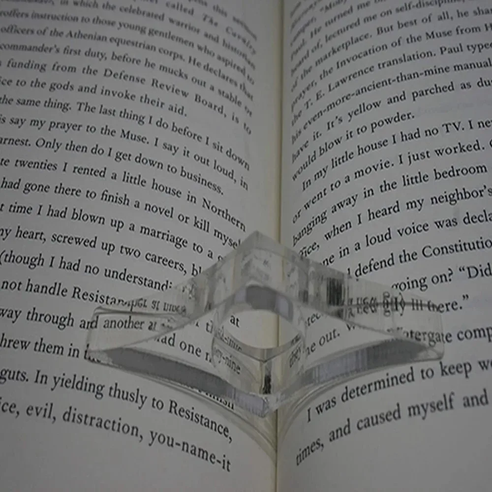 Expansor de páginas de acrílico transparente para estudiantes, anillo de soporte para libro de pulgar, Clip de libro, marcapáginas, herramienta de lectura, 1 unidad