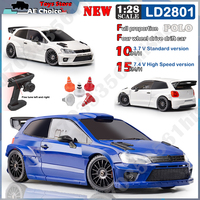 LDRC LD2801 RC Drift Car 1/28 POLO Race Car Model  2.4G 4WD LED Lights Full Scale Controlled Model Children Car Toys Gifts