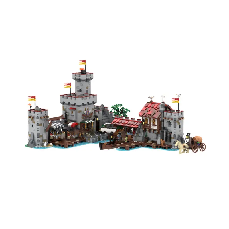 MOC Building Block MOC Seaside Market Smuggler's Nest Model Brick Toys Particle Creative Educationve Education Christmas Gifts