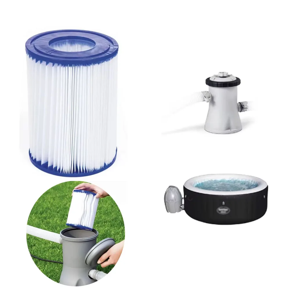 2PCS Pool Filter Cartridges For Swimming Pools Filter Pump Accessories Circulation Cartridges For BESTWAY TYPE II No. 2 42012