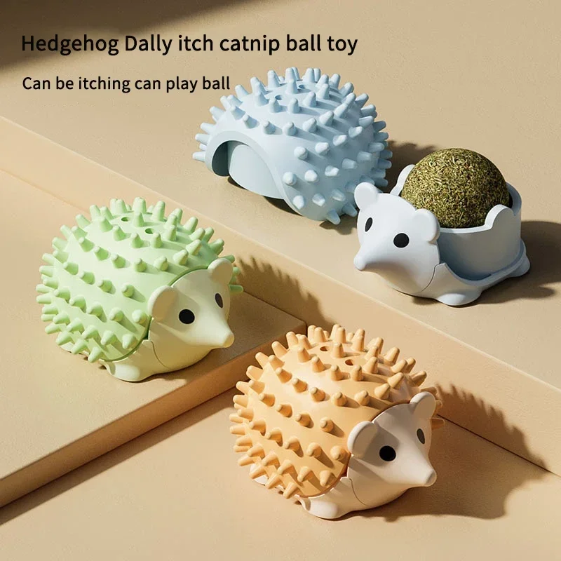 Catnip Hedgehog Wall Sticker Toy 360° Rotating Cat Lick Mat BPA Free Removable Mint Ball Aid Digestion Teeth Health Fresh Breath - view 3