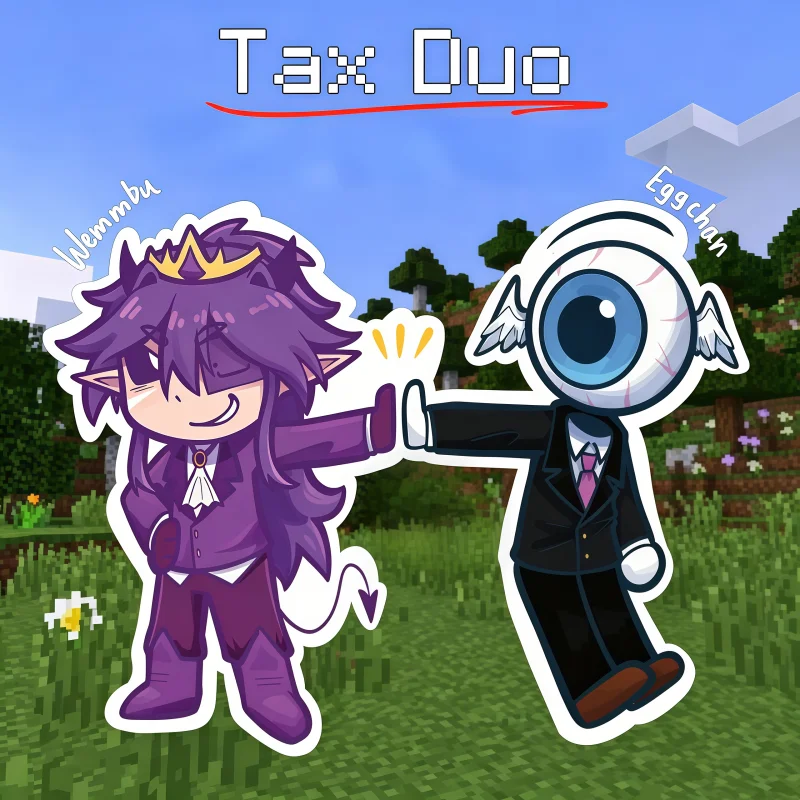 Акриловые брелоки-пары Unstable Universe Tax Duo: Wemmbu & Eggchan, лучшие друзья, коллекция для фанатов SMP Gamer