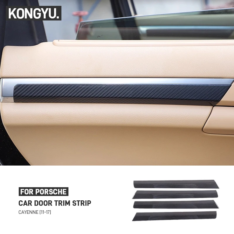 

Для Porsche Cayenne 958 2011-2017 Rea углеродное волокно, внутренняя дверная панель автомобиля, декоративная полоса, накладка, наклейка, автоаксессуары
