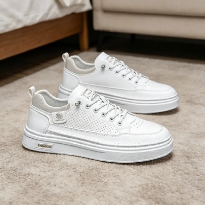 

Men's Summer Fashionable Casual Driving Shoes Sporty Slip-On Loafers Versatile Comfortable Breathable Wear-Resistant Leather -.