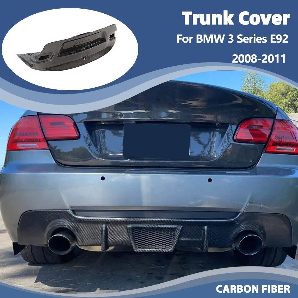 Carbon Fiber Rear Trunk Cover for BMW 3 Series E92 2008-2011 Rear Trunk Lid Cover Cap Replacement Parts