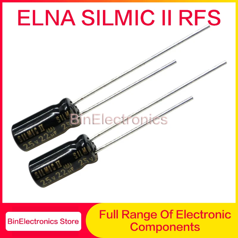 10Pcs/Lot ELNA SILMIC II RFS Series 6.3V 10V 16V 25V 50V 63V 100V 10uF 22uF 47uF 100uF 220uF 470uF 1000uF HiFi Audio Capacitor