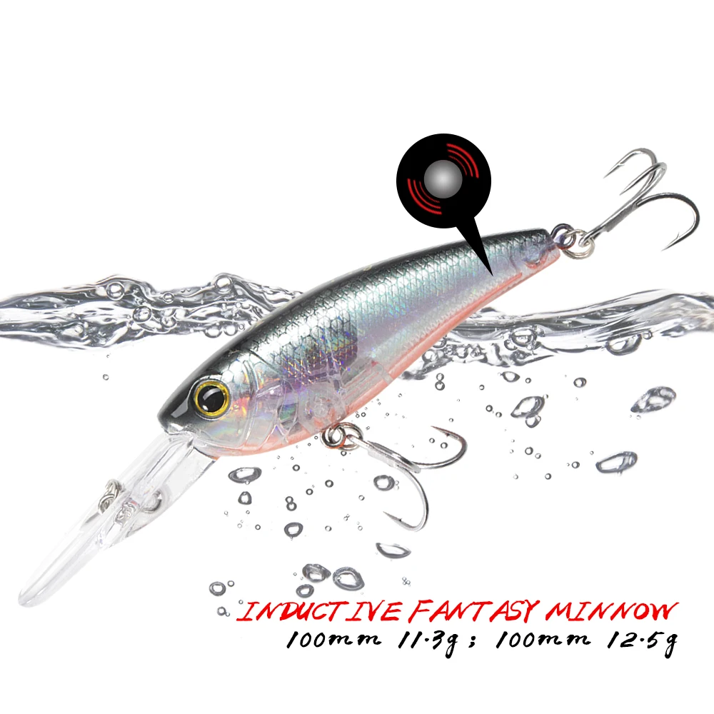 

Hunthouse Crankbait Minnow Floating Fishing Lure Slow Sinking Hard Bait 100.1mm 11.3g 12.5g Saltwater For Pike Sea Fish Tackle