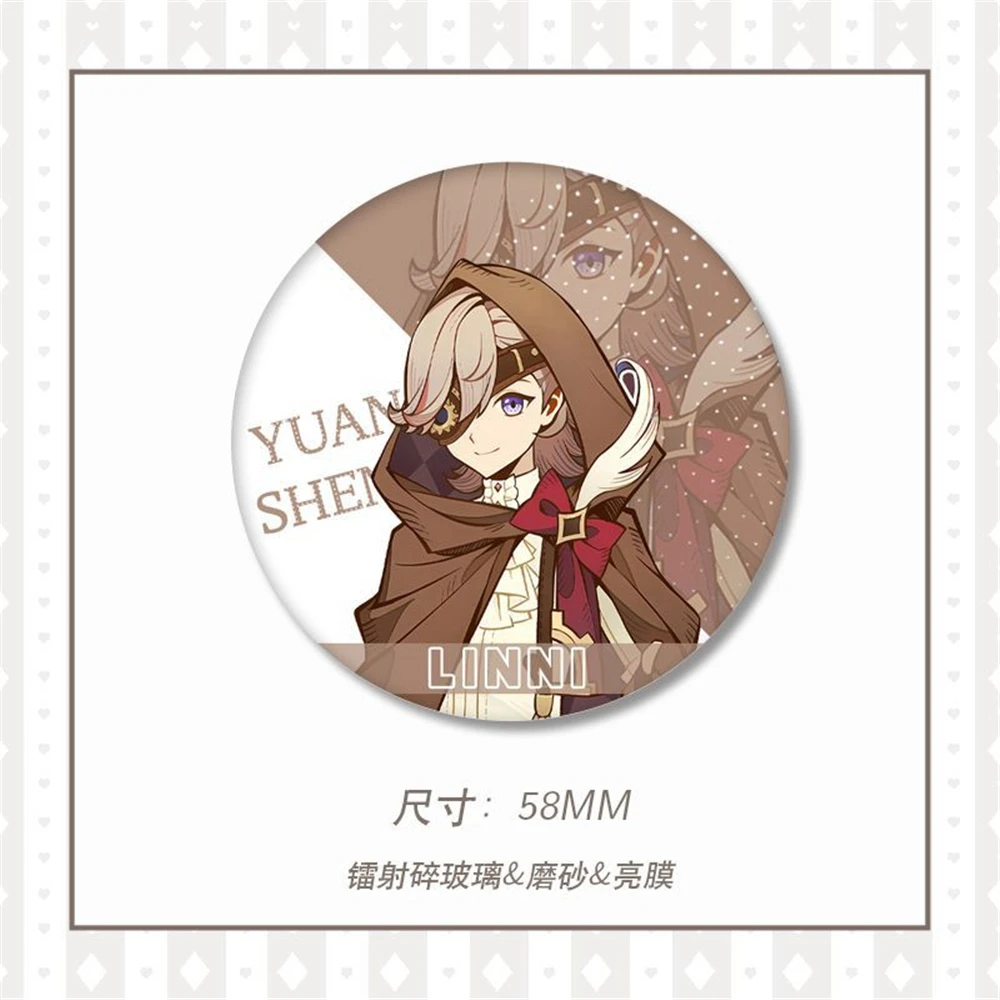 เข็มกลัดโลหะดีบุก spte ของขวัญคริสต์มาสสัญลักษณ์รูปหัวใจเกม Genshin impact furina clorinde lyney Navia paimon Lumine ชุดคอสเพลย์ผู้หญิง