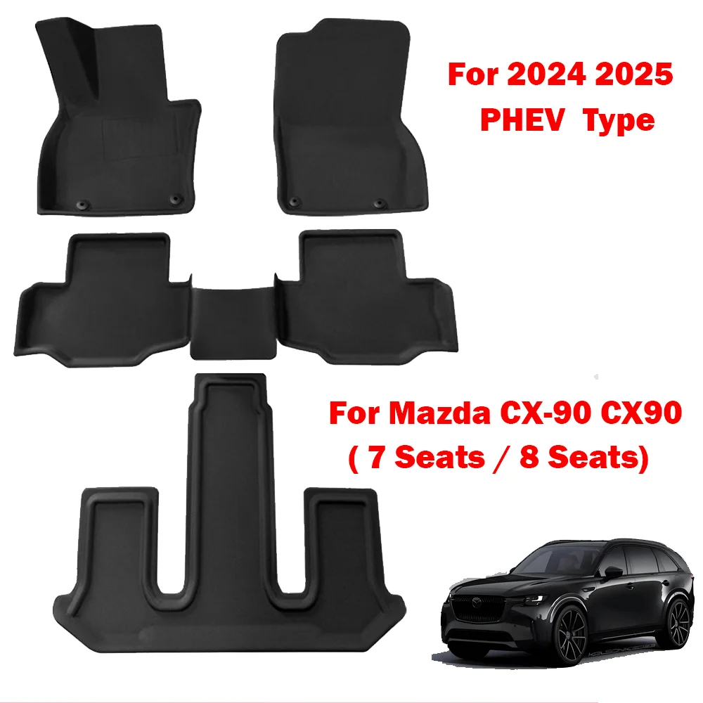 

XPE Floor Mats Cargo Liner For 2024 2025 Mazda CX-90 CX90 PHEV 7/8Seats Trunk Mat All Weather Floor Liners Accessories