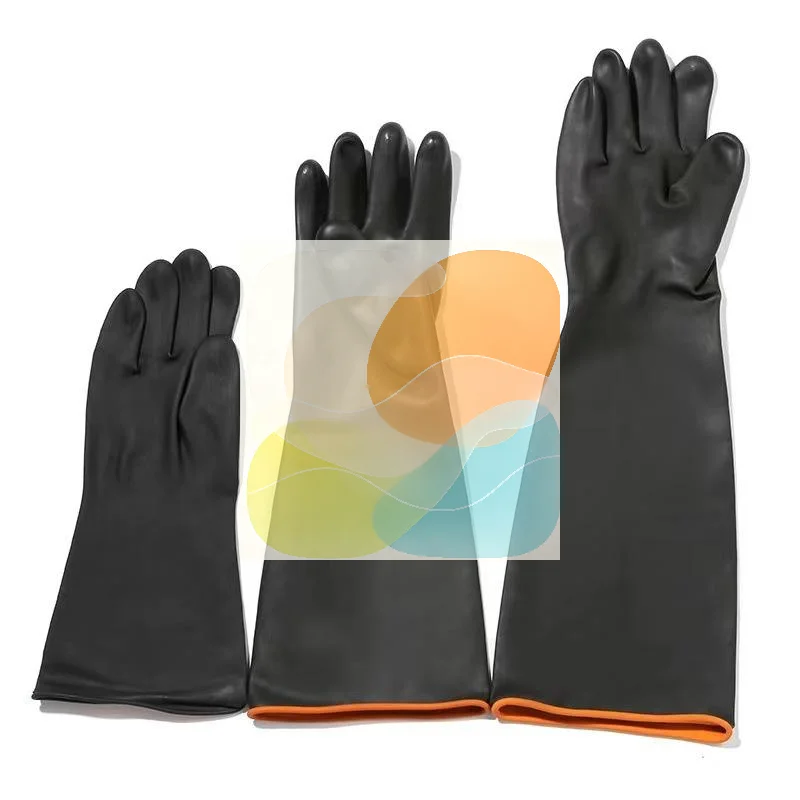 Heavy Duty Natural Rubber Gloves Anti-skid Chemical Resistant Cut Proof for Industrial Processing Gardening Work