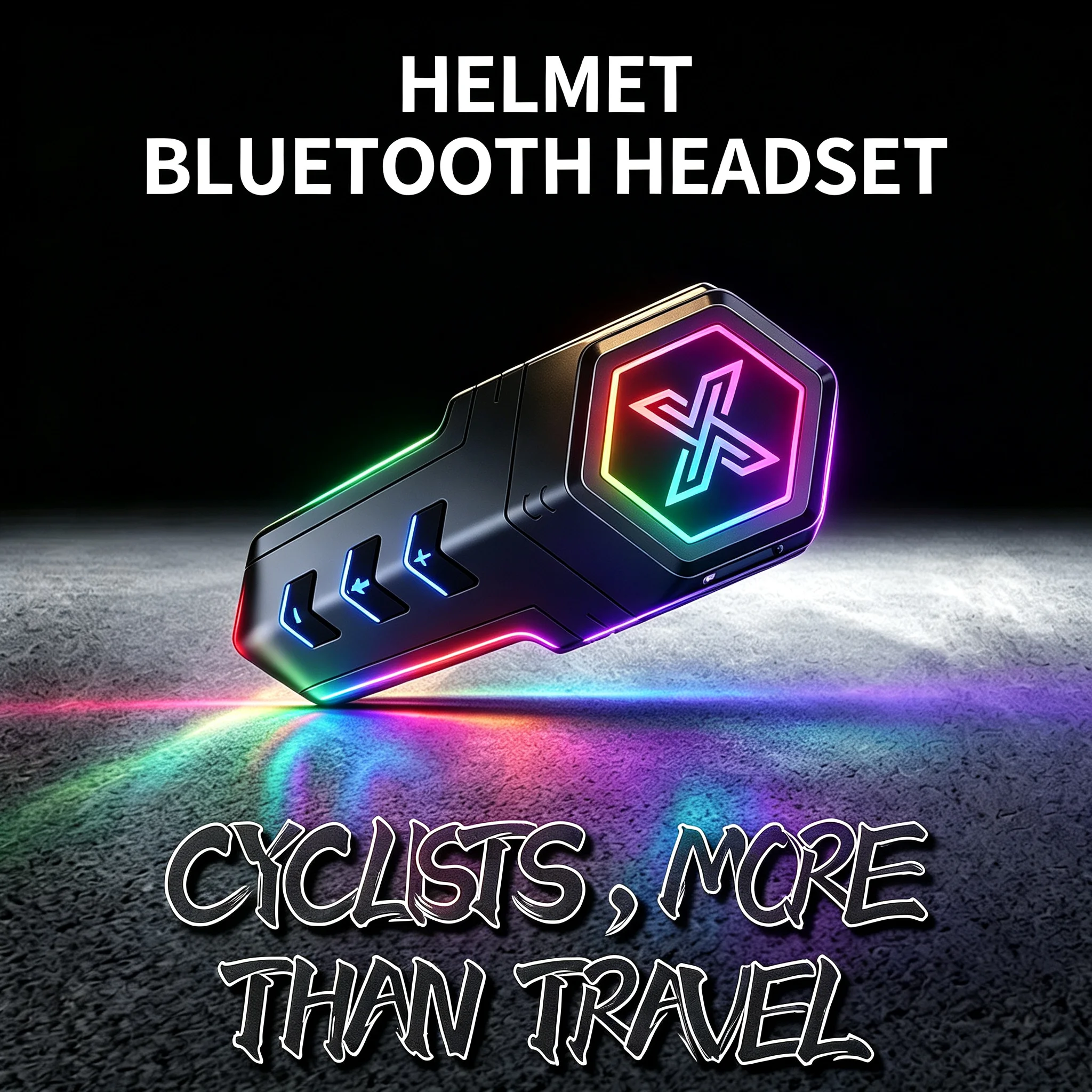 X20 Moto Helmet Bluetooth Headset, Bluetooth 5.3 Stereo Sound, RGB LED Light, IPX6 Waterproof Dustproof for Motorcycle Riding