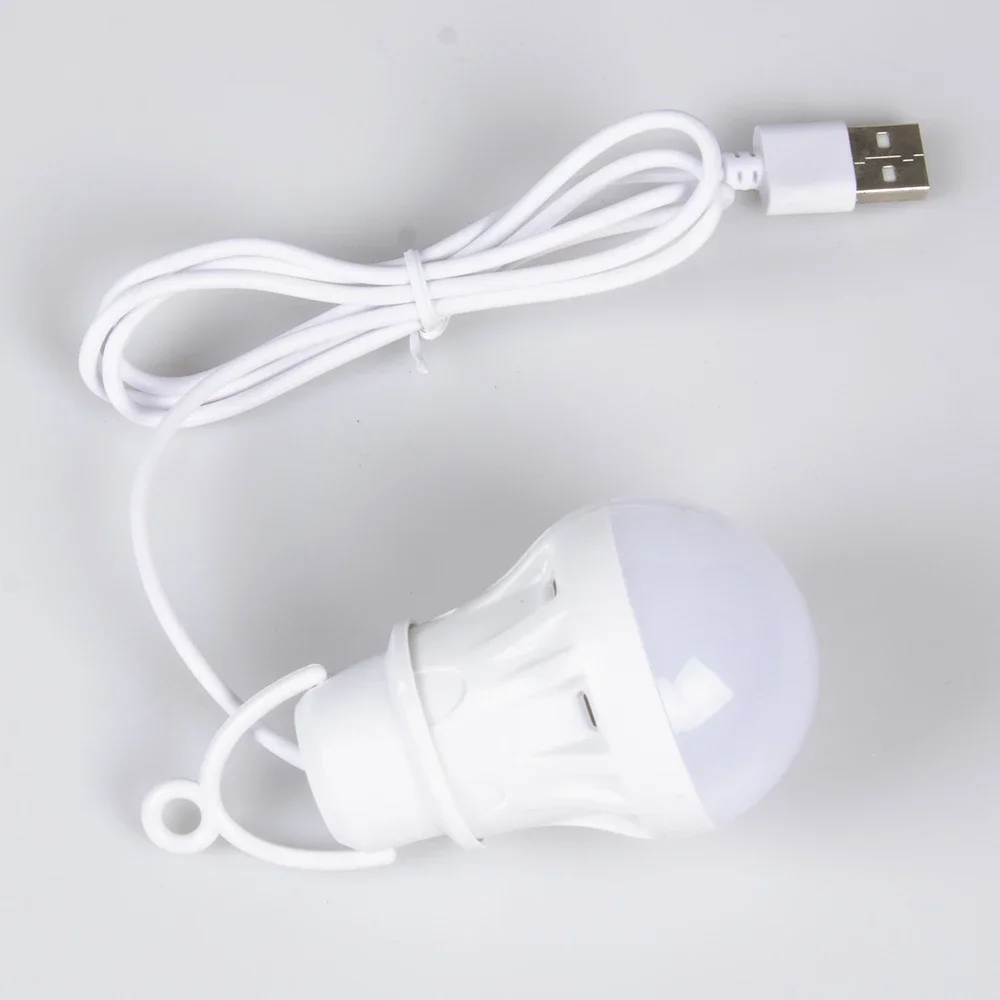 Bombilla LED USB portátil para acampar, Mini bombilla de 5V, luz de libro de energía, lámpara de mesa de estudio para estudiantes, iluminación de pesca al aire libre