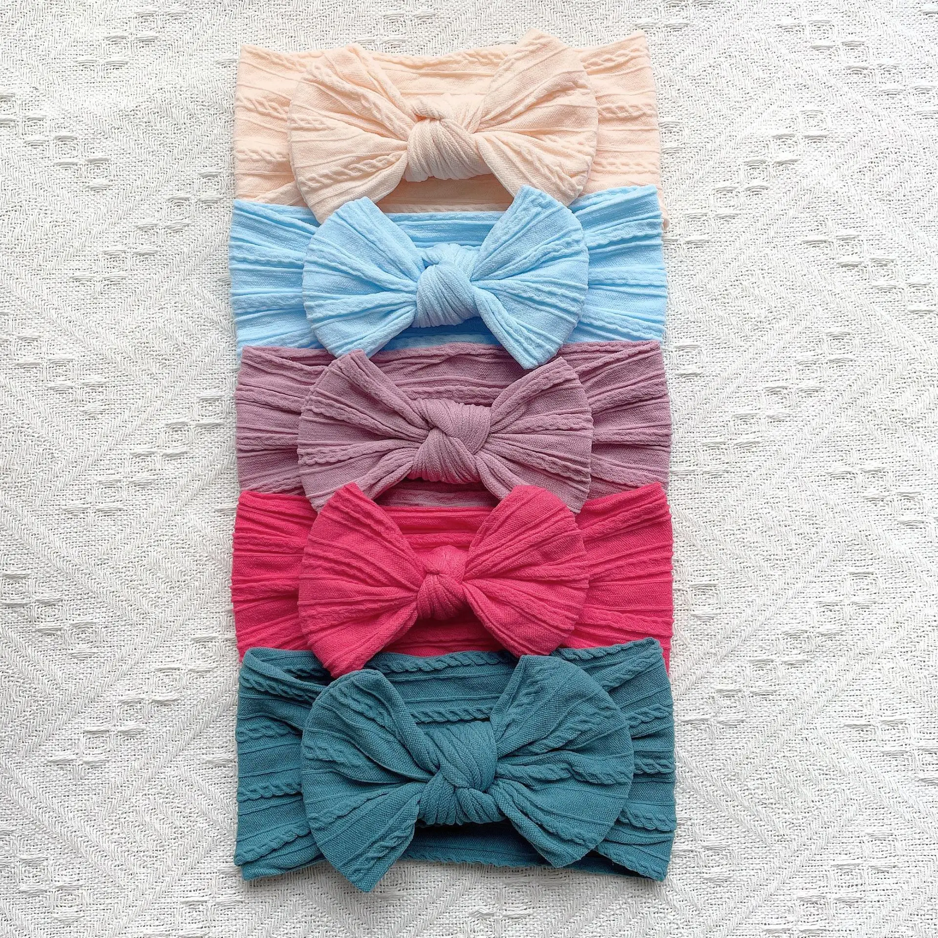 5Pcs Cute Bows Baby Headband Soft Elastic Baby Girl Hair Bands For Newborn Infant Turban Headwear Baby Hair Accessories