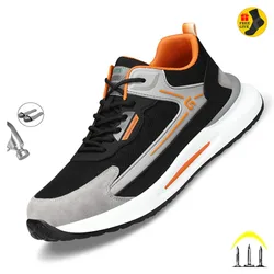 Zapatos de seguridad antigolpes y antipinchazos para hombre, zapatillas de deporte indestructibles con punta de acero, zapatos de cocina antideslizantes resistentes al desgaste, nuevos