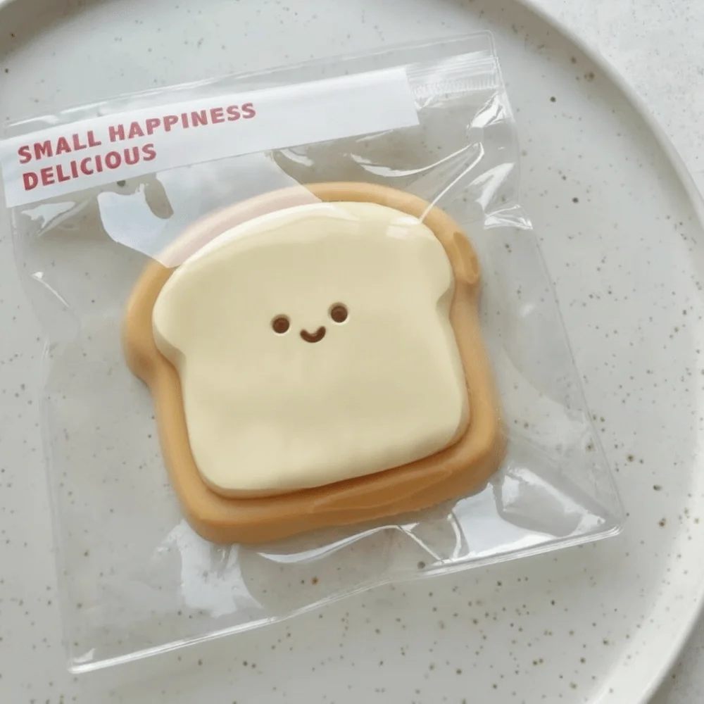 Kawaii Soft Squishy Toast Shape Slow Rebound Fidget Squeeze Action Slow Rebound For Adults