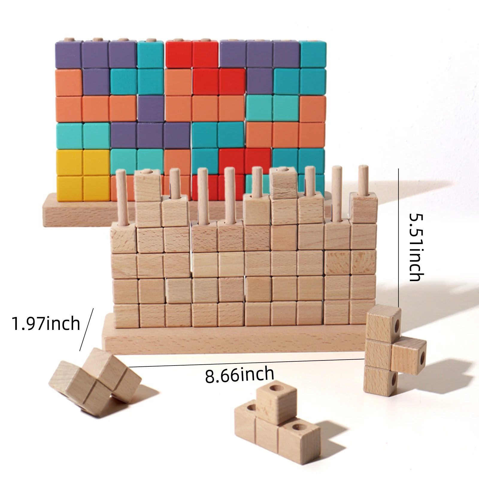 Multifunktionale russische Bausteine aus Holz, Feinmotorik, Eltern-Interaktion und Gehirnentwicklung, Spielzeug, frühes Lerngeschenk