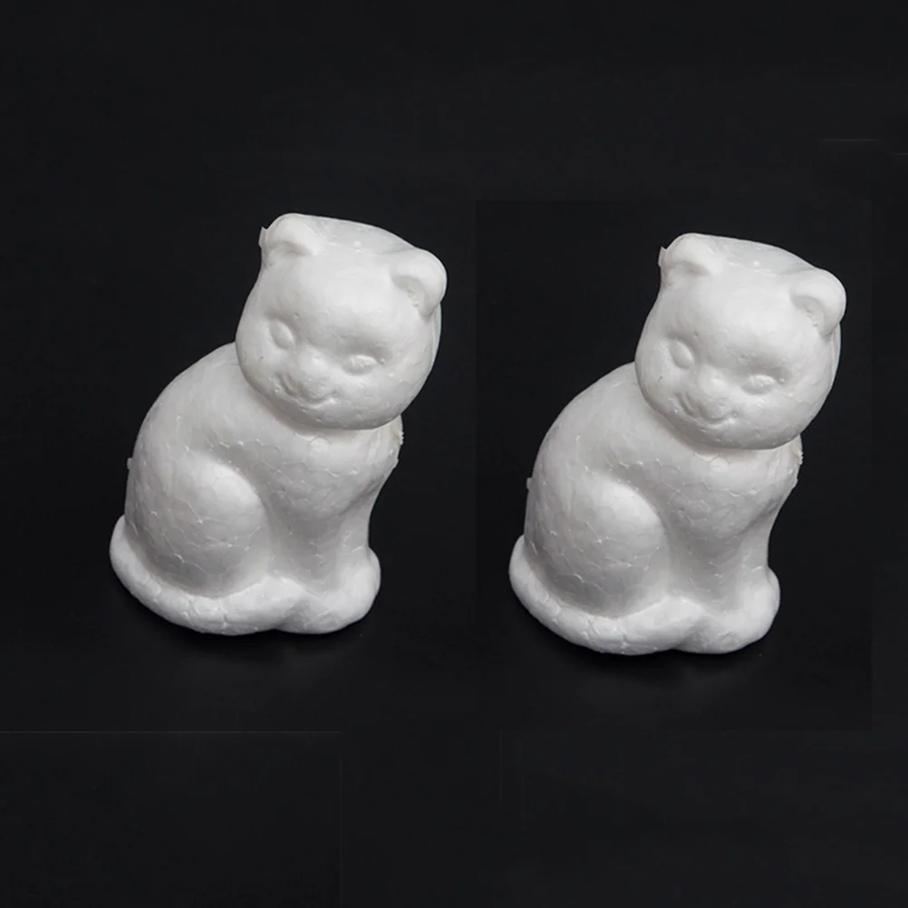 6 stücke 120 Mm Handwerk Ornament Diy Weiß Für Kinder Kinder Pädagogisches Weihnachten Ornament Winter Katze Urlaub Dekor