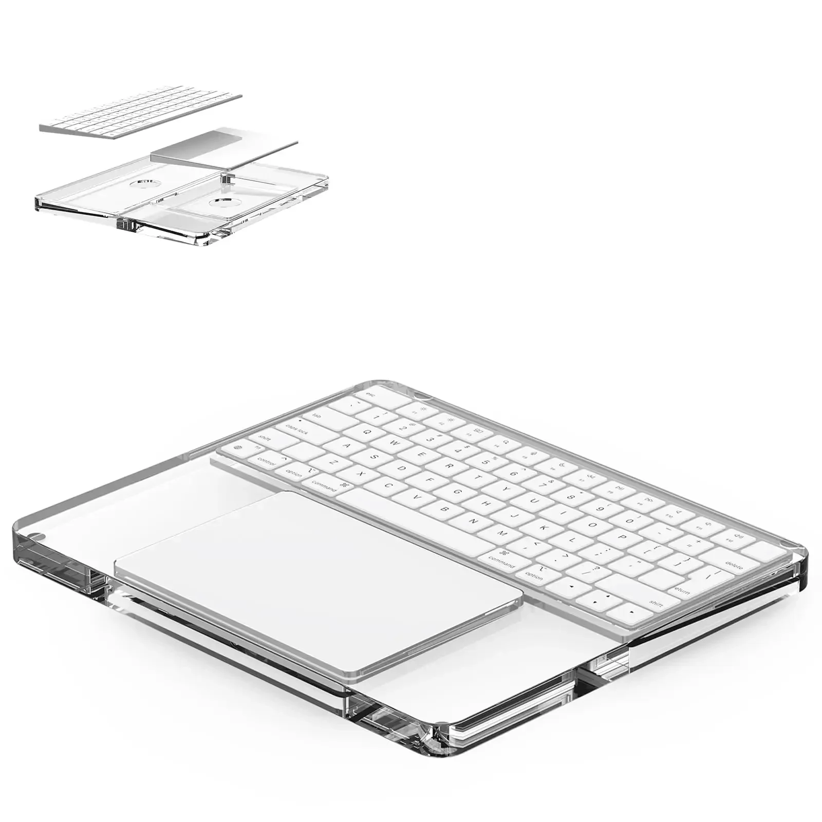 Tilted Keyboards Stand Wrist Rest Keyboards Stand for 2024 Magic Trackpads Desk Acrylic Keyboards Comfortable Typing