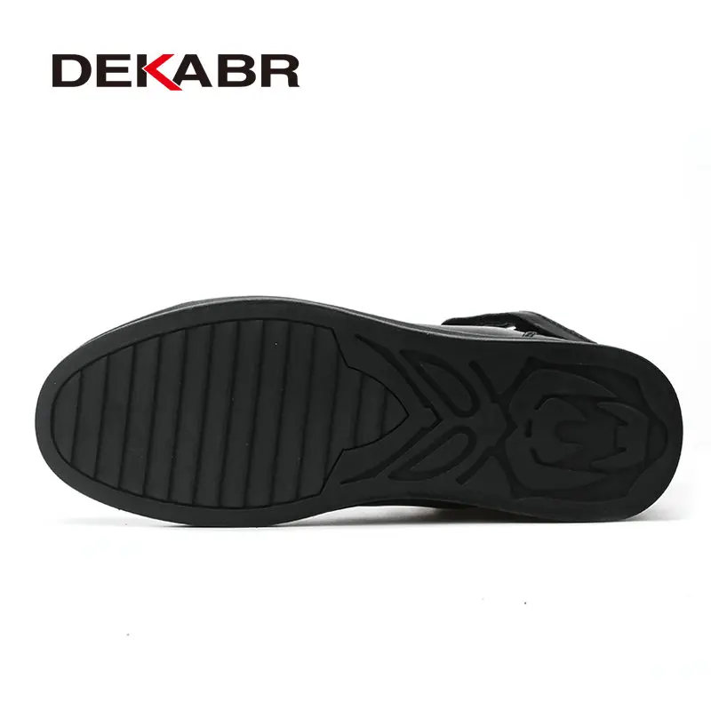 DEKABR-Botas artesanais de couro genuíno masculino, pele quente, confortável, botas de neve, botas de motocicleta, moda, tamanho 38-48, inverno