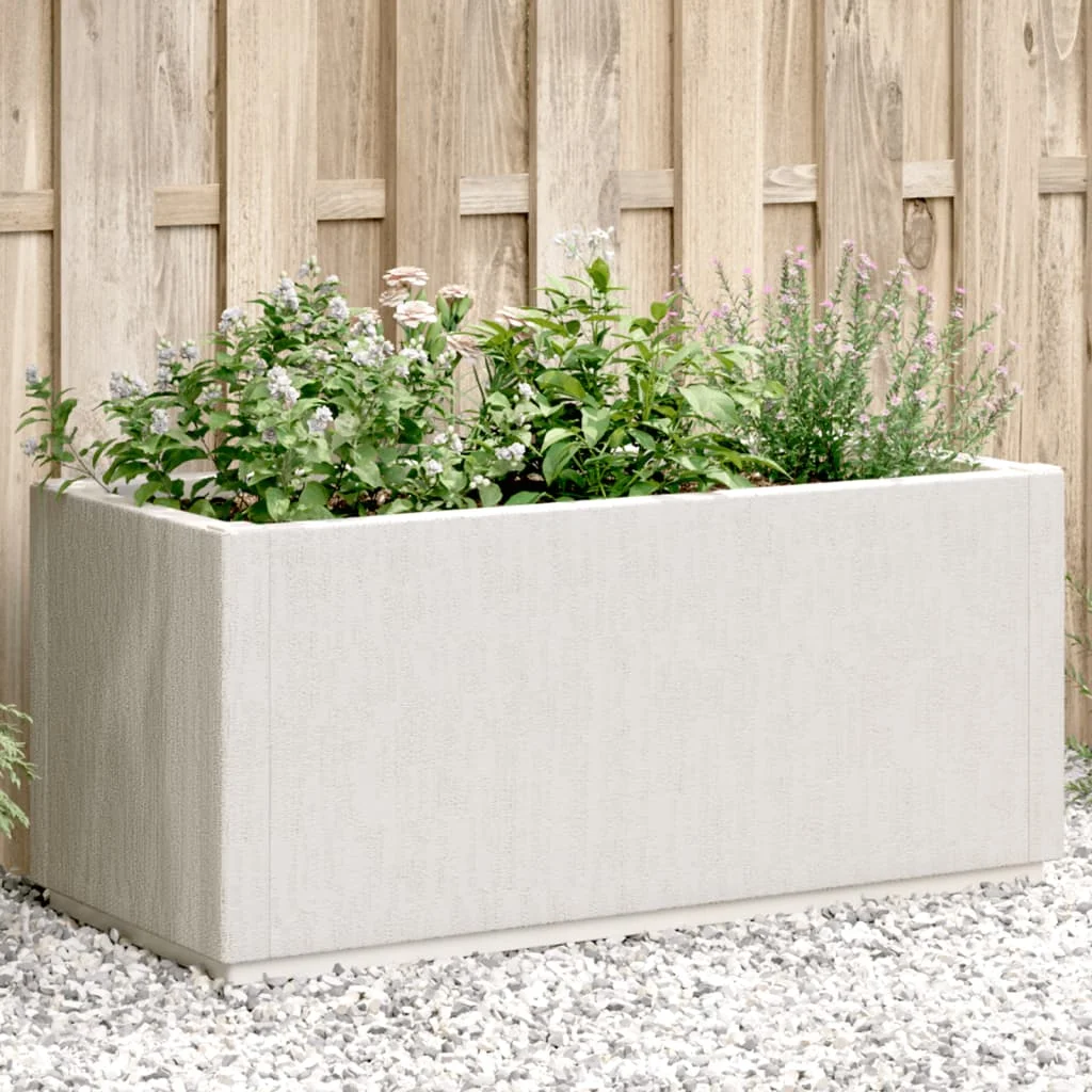 Weißer Pflanzkübel 80x36x35 cm PP Garten Großer Outdoor-Pflanzkübel zum Anbau von Gemüse und Blumen für Garten, Balkon.