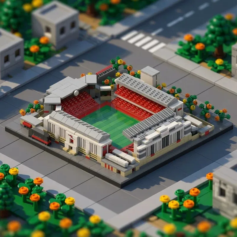MOC Kreatives Arsenal Fußballverein Stadion Baustein-Modell DIY Erwachsenen-Puzzle Bausatz Spielzeug Geburtstagsgeschenk Dekoration – Detail 1