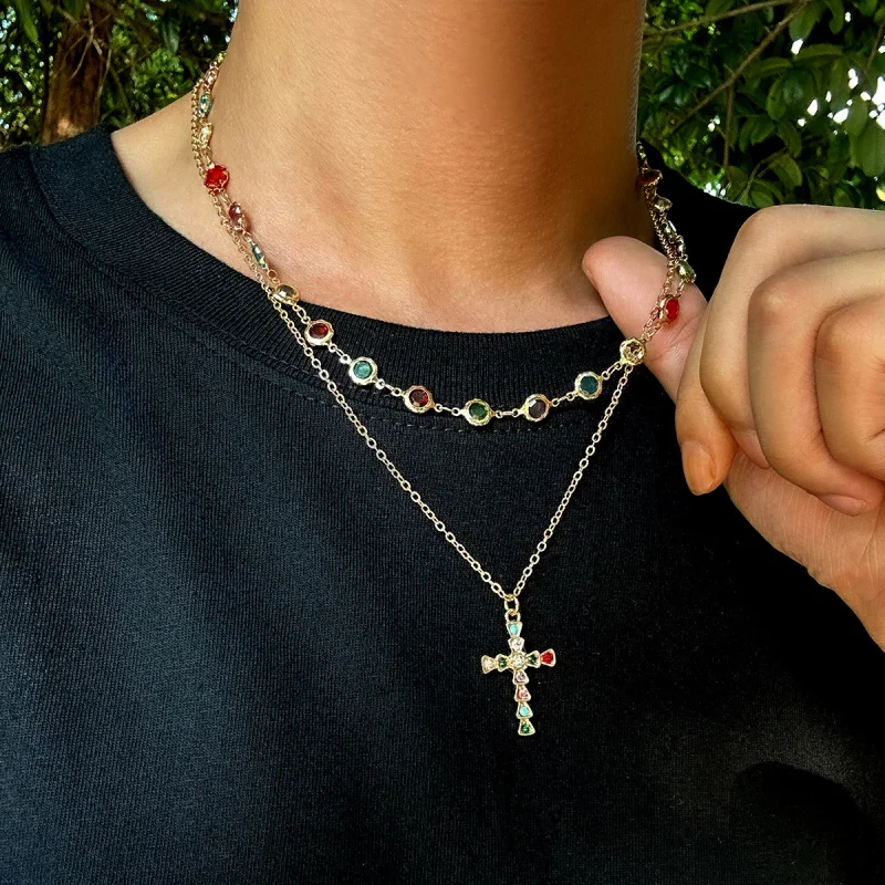 Stainless Steel Men’s Necklace Vintage High End Feeling Stacking Choker Hop Niche Jewelry