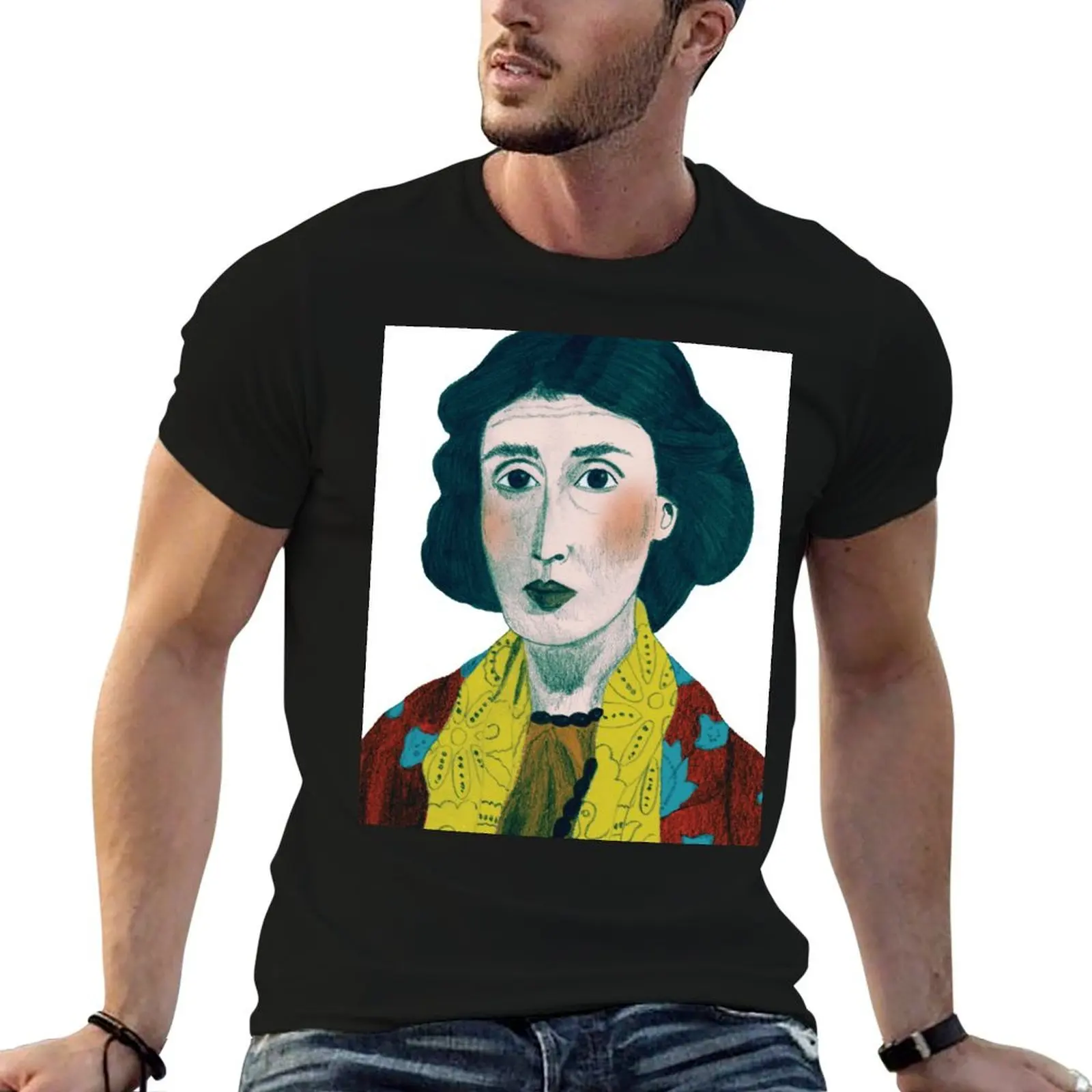 Virginia Woolf Feminist Illustration, Booknerd Design, Book Lover Fanart, Mrs Dalloway Aesthetics, Feminism Author T-Shirt